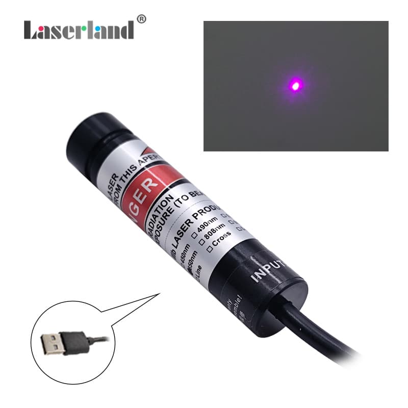12mm 405nm 20mW Violet Blue Dot Laser Module Focusable (USB)