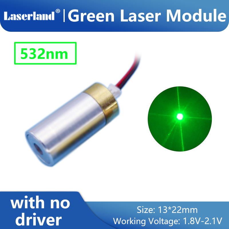 Dia.13*25mm 532nm 1.8-2.1V Green Laser Diode Module