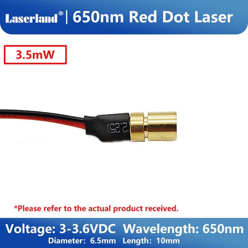 5pcs 650nm 3.5mW 3V-3.6VDC Red Laser Dot Diode Module Dia.6.5mm