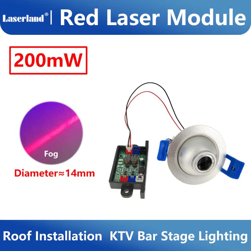 650nm 200mW Red Embeded Laser Head Bar KTV Ball Stage Light Laser Module TTL