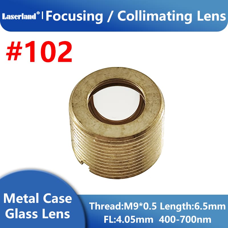 #102 400nm-700nm M9 P0.5 FL4.05mm Length 6.5mm Focal Collimating for LED Laser Focusing Lens