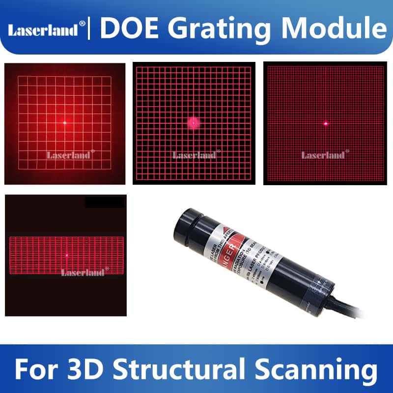 650nm DOE Diffractive Gratings Red Laser Module 3D Structural Lighting Source