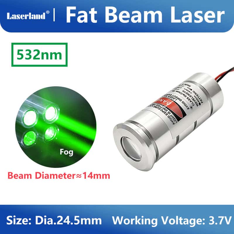 25mm 532nm 30-50mW Fat Beam Laser Module Green Dot Laser Module for KTV Bar DJ Stage Lighting