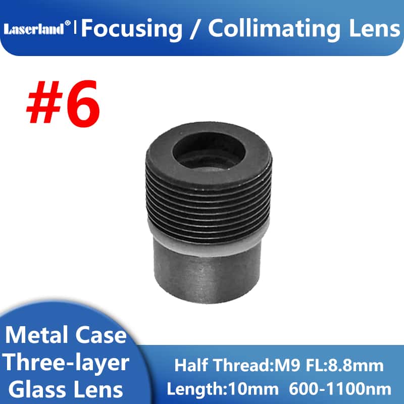 #6 600nm-1100nm M9 P0.5 FL8.8mm Length 10mm Focal Collimating for Red IR Infrared Laser Diode