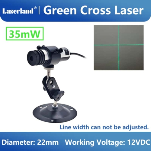 22mm Green Cross Hair Laser Module for Heat Press Fabric Marking Positioning